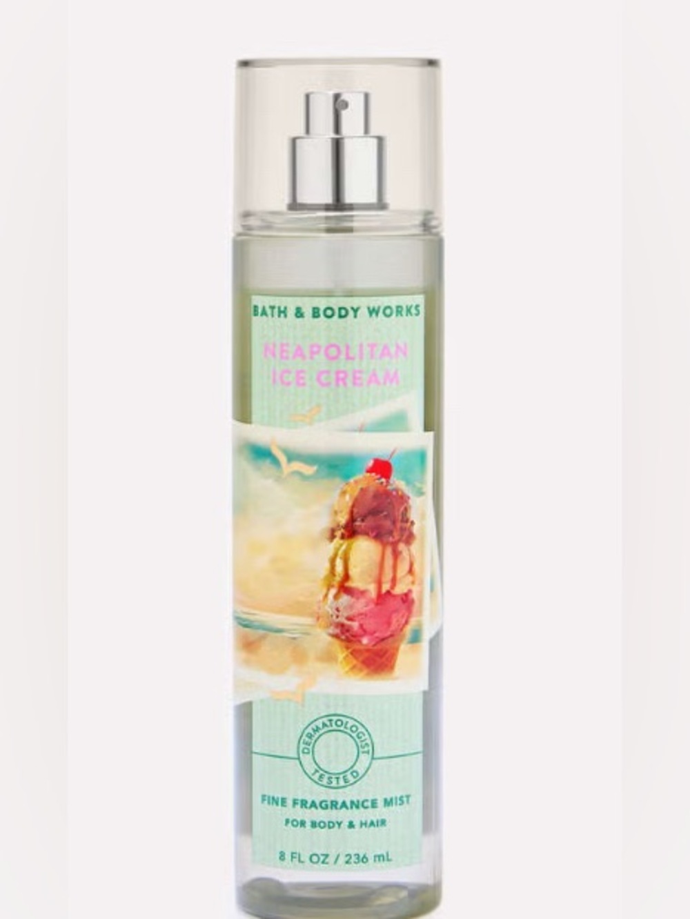 🆕- Bath & Body Works Neapolitan Ice Cream Fine Fragrance Mist - Cream/Green/Pink